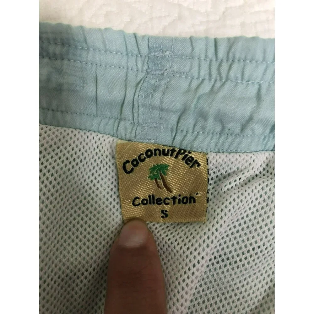 Coconut pier Collection Hawaiian Floral Swim Elastic Waist Drawstring Lining Sz